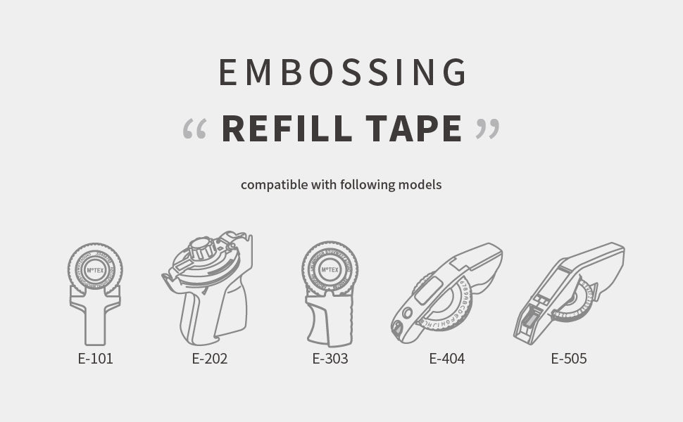 MoTEX 3D Embossing Label Pack (4 rolls/pk) - Label Embossing Tape for Label Makers / Tape Writers
